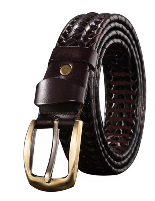 Men's Original Leather Braided Belt - Free Shipping