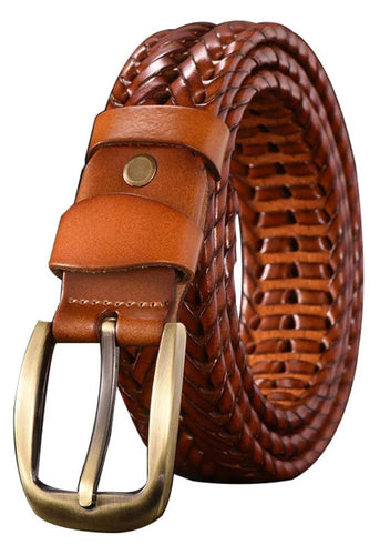 Men's Original Leather Braided Belt - Free Shipping