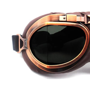 Vintage Brown Copper Foldable UV Protected Motorcycle Goggles - Free Shipping