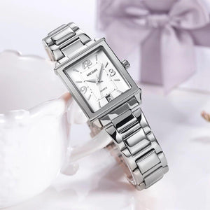 Ladies Stylish SS Silver Bracelet Quartz Water Resistant Wristwatch -   Shipping