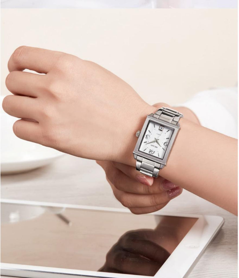 Ladies Stylish SS Silver Bracelet Quartz Water Resistant Wristwatch -   Shipping
