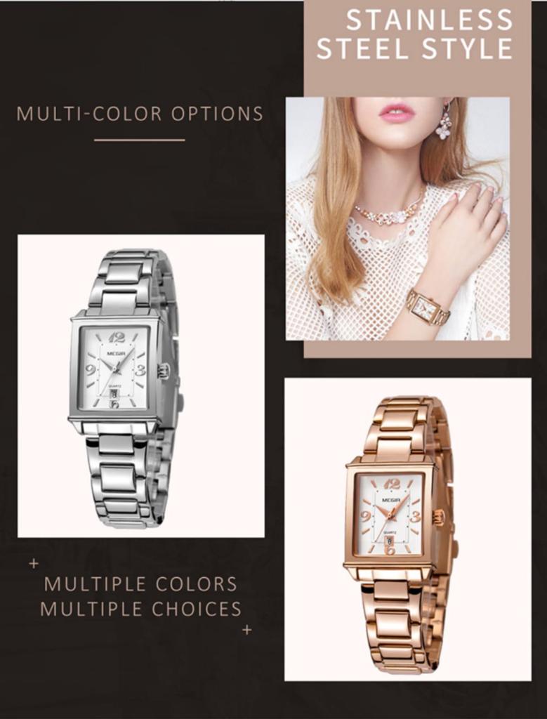 Ladies Stylish SS Silver Bracelet Quartz Water Resistant Wristwatch -   Shipping