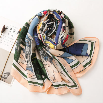 Artistic Fashion Multicolor Viscose Scarf