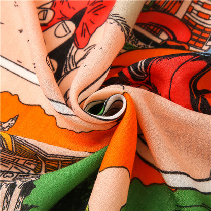 Artistic Fashion Multicolor Viscose Scarf
