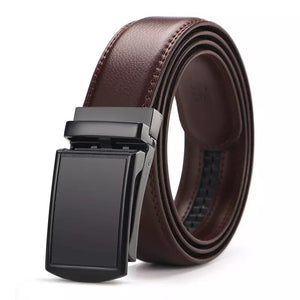 Men's Brown Leather Automatic Buckle Belt