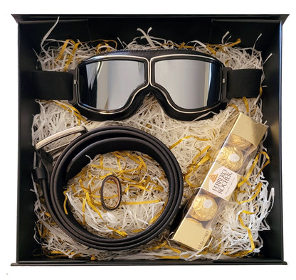 Motorcyclist Outdoers Goggle Belt Gift Set - Black