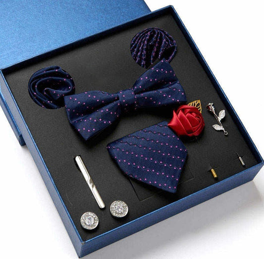 8 Pcs Tie Bowtie Gift Set