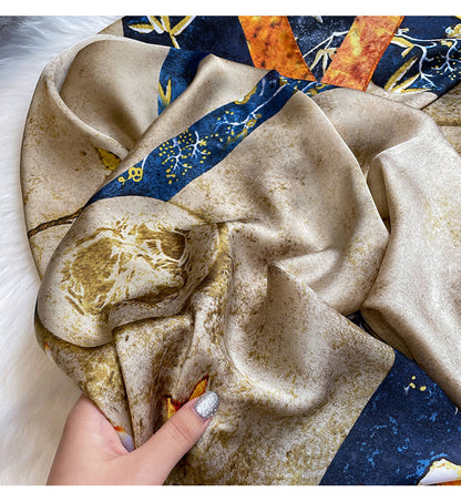 Designer Printed Satin Silk Scarf