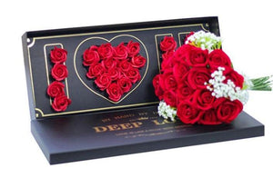 Heart Shaped Soap Roses Flowers Gift Box