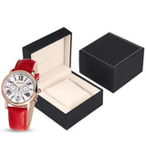 Ladies Red Leather Quartz Wristwatch
