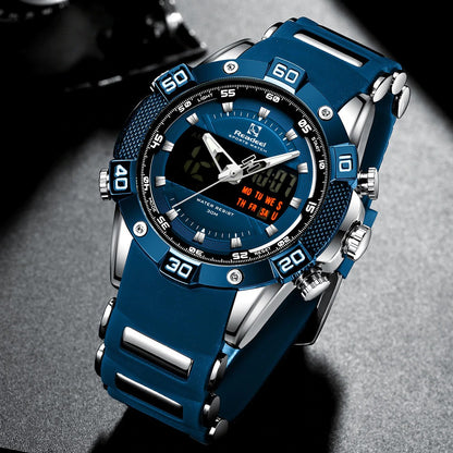 Men's Digital Quartz Chronograph Blue Watch