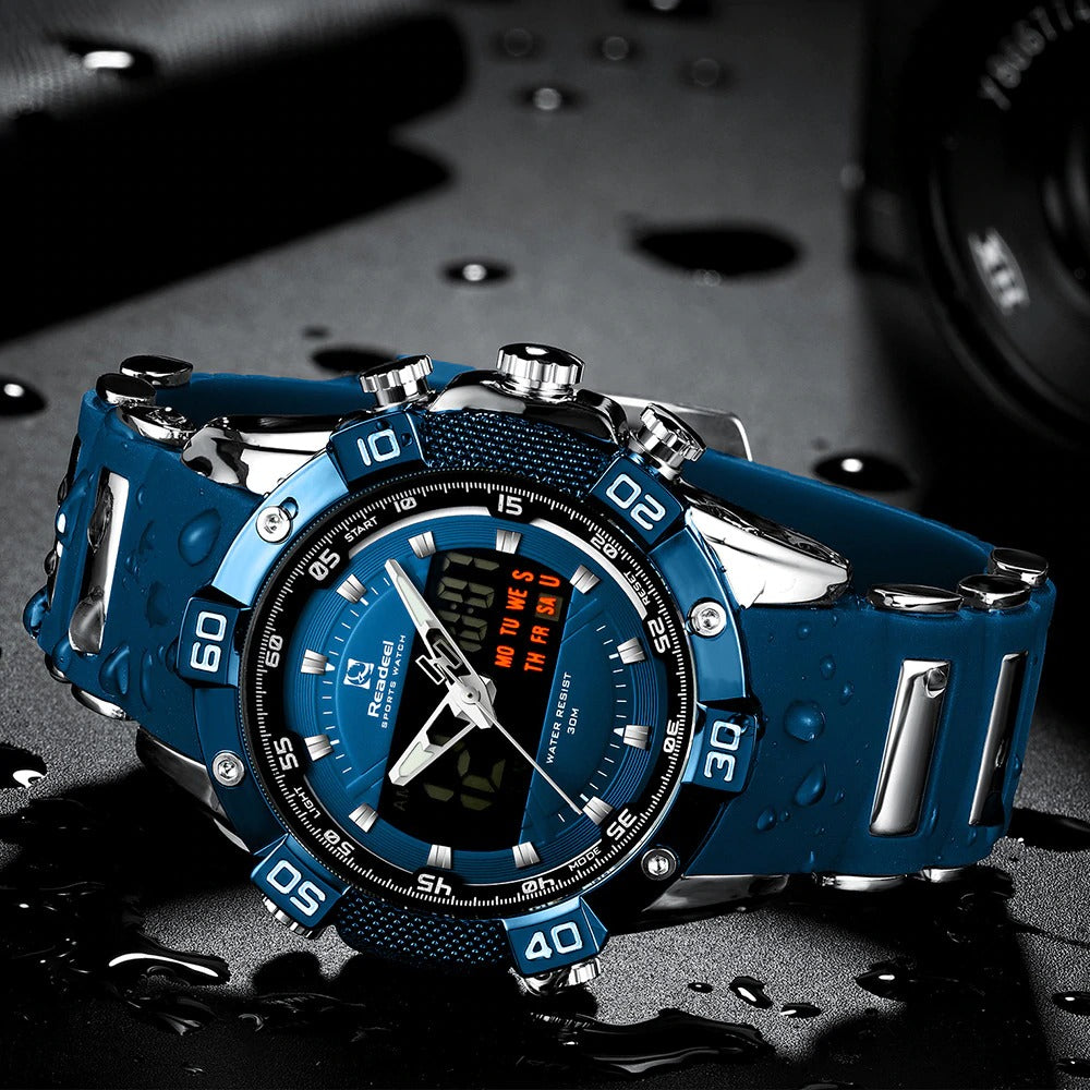 Men's Digital Quartz Chronograph Blue Watch
