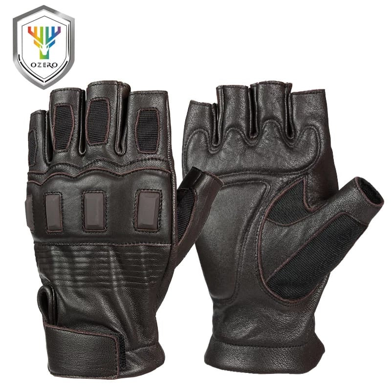 AHR91 - Motorcycle Original Goatskin Leather Motorcycle Motocross Racing Hunting Summer Gloves