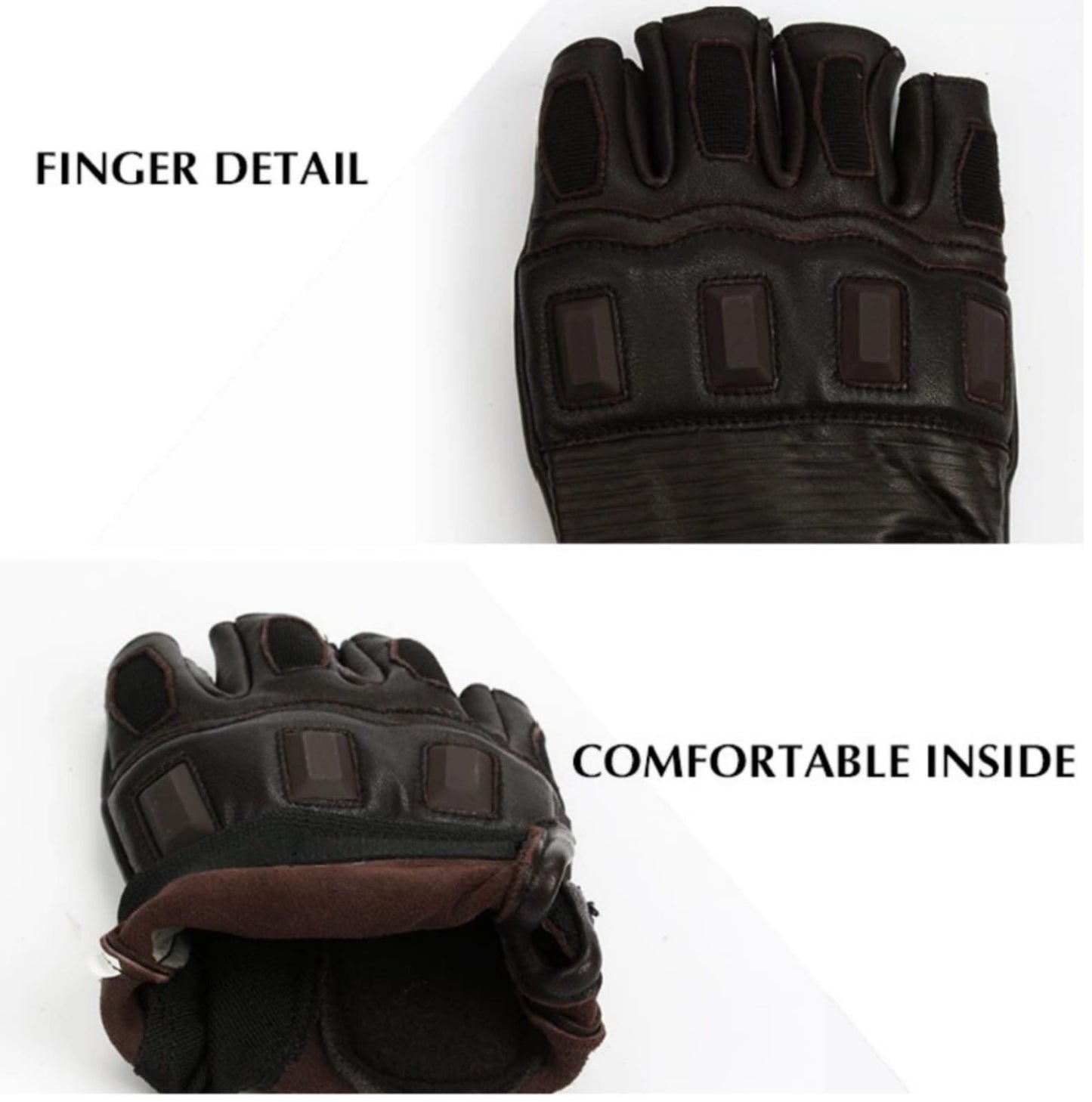 AHR91 - Motorcycle Original Goatskin Leather Motorcycle Motocross Racing Hunting Summer Gloves