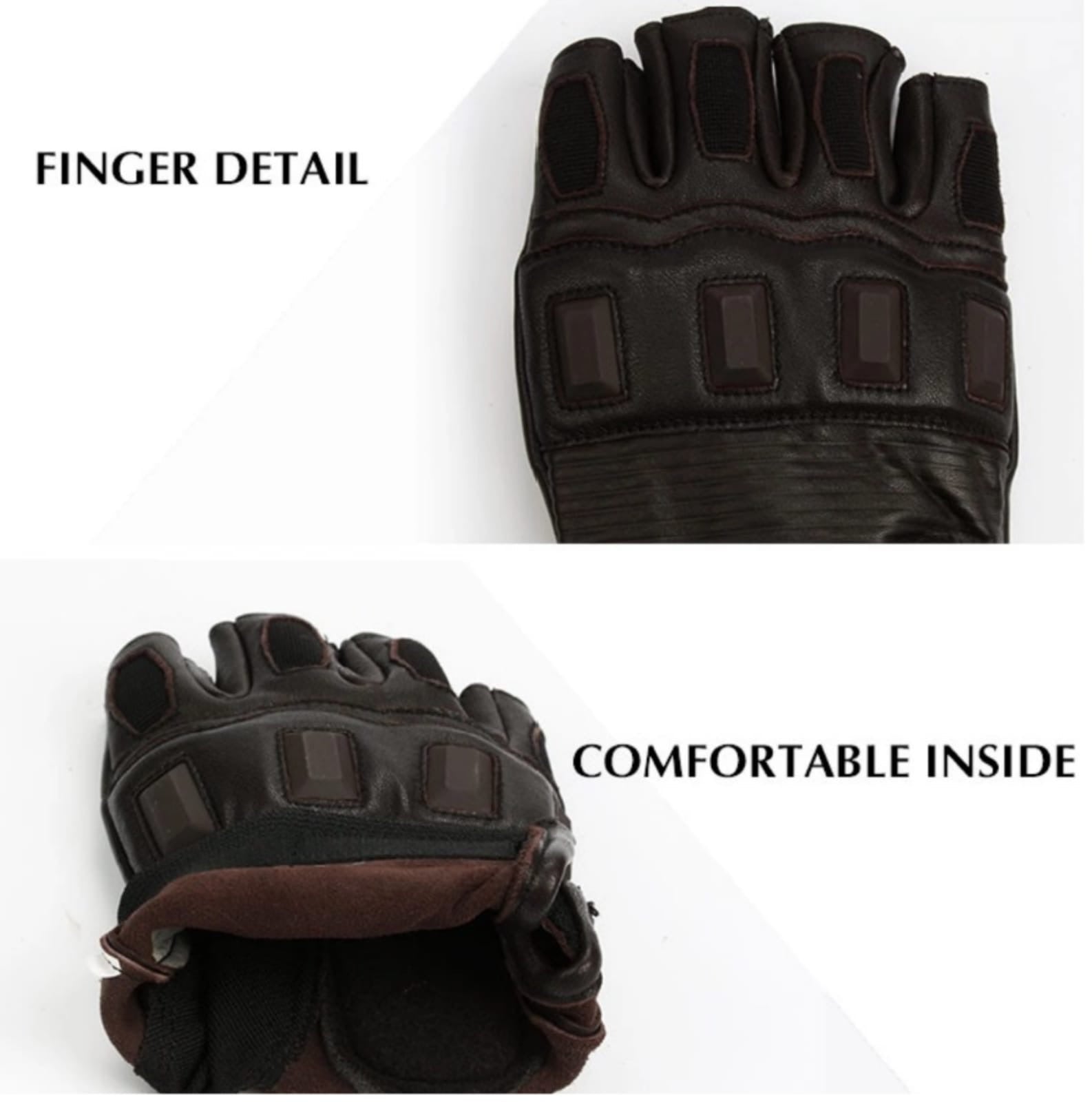 AHR91 - Motorcycle Original Goatskin Leather Motorcycle Motocross Racing Hunting Summer Gloves