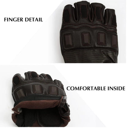 AHR91 - Motorcycle Original Goatskin Leather Motorcycle Motocross Racing Hunting Summer Gloves