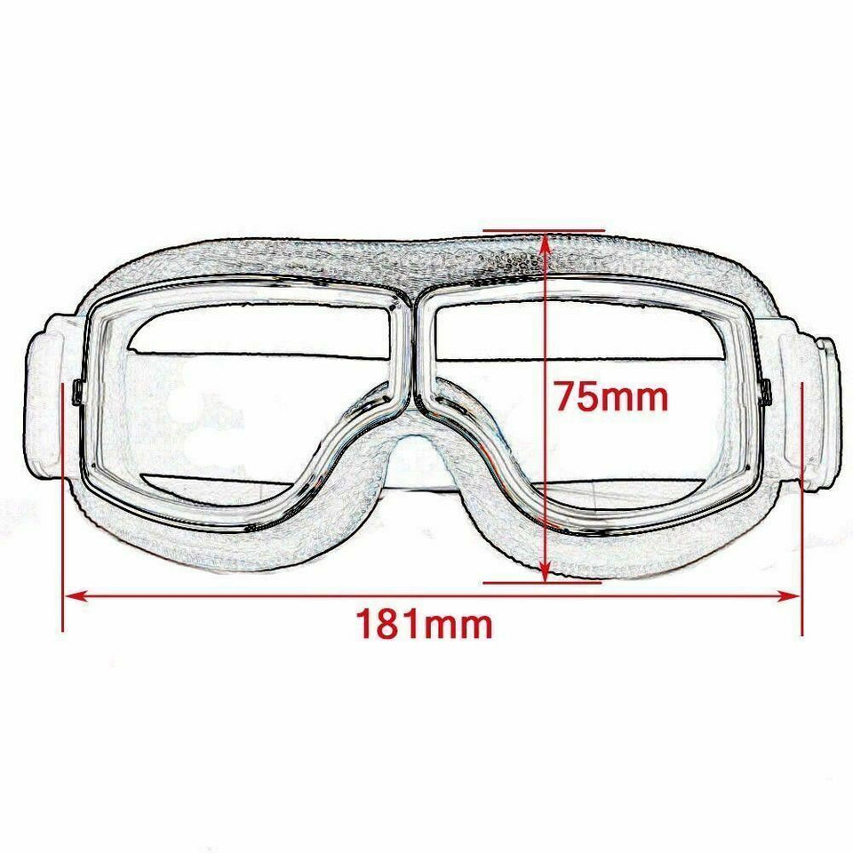 MOTORCYCLE RETRO BROWN SHADED LENS GOGGLE